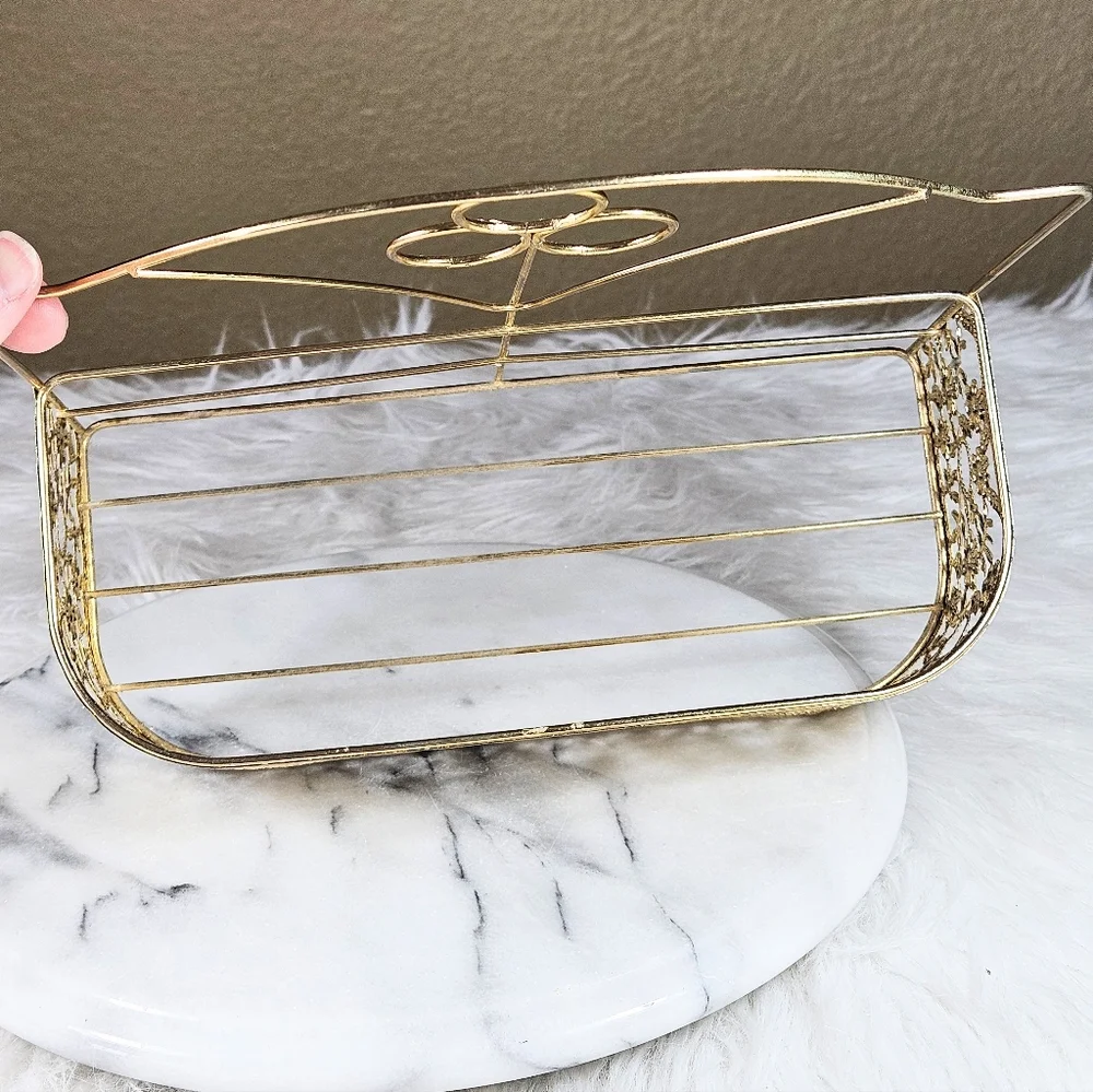 Regency Gold Metal Filigree Wall Shelf Holder